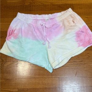 PINK Victoria's Secret Tie-Dye Athletic Shorts - Pink, Green, Yellow